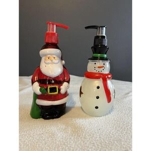 Decor Hand Soap Dispenser: Santa & Snowman Christmas Set